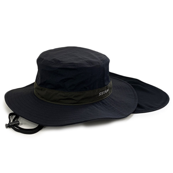 STETSON 日よけカバー付き 2WAY サファリハット 大きいサイズ 防蚊機能 TRIENT カ...