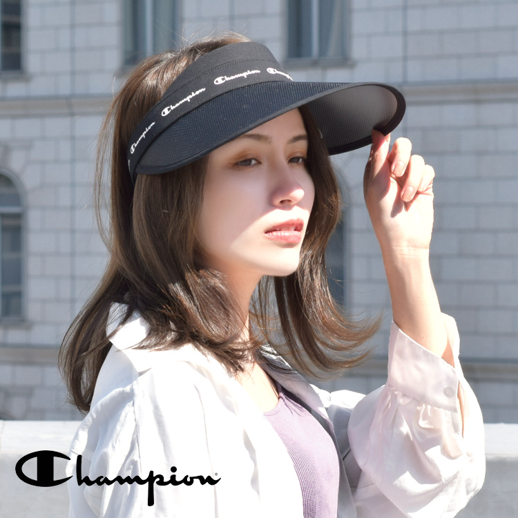 サンバイザー champion UPF50+ 紫外線カット率95%以上 クリップ