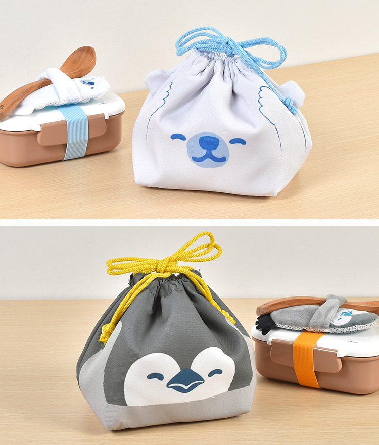 ランチ巾着 キッズ 保冷 子ども お弁当袋 アニマル 巾着袋 動物 洗える