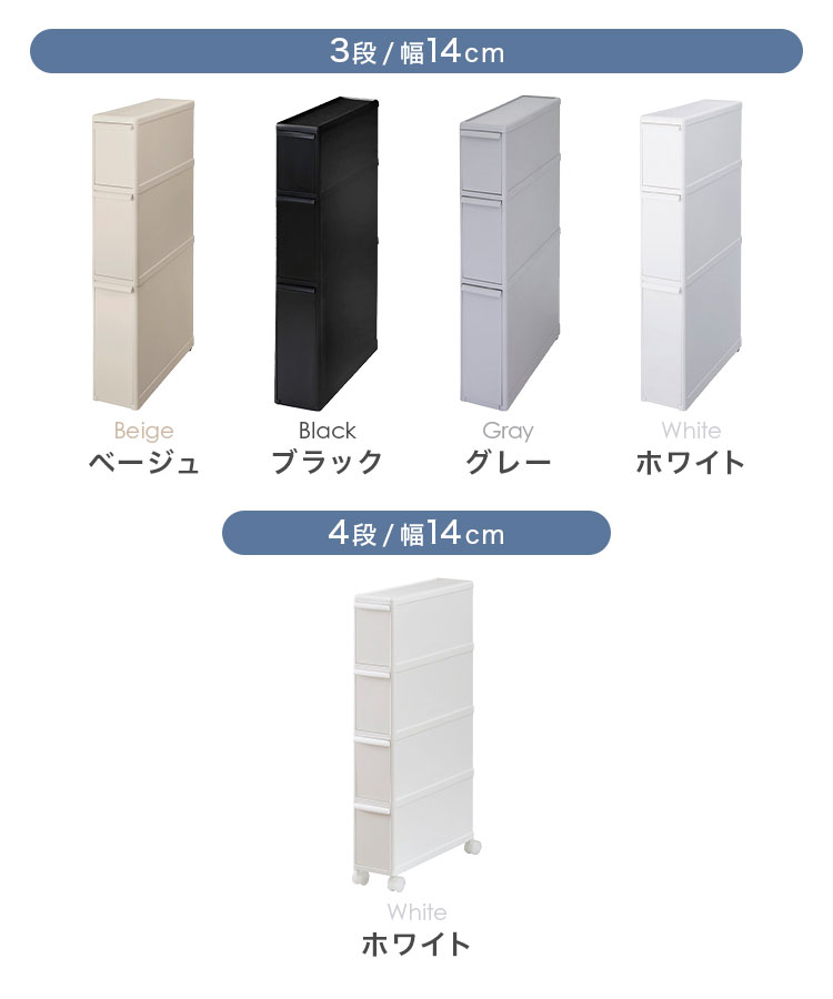 like-it スリムストレージ 3段 幅14cm 隙間収納 Like-it（ライクイット） スリムストレージ 幅14cm ファイントール