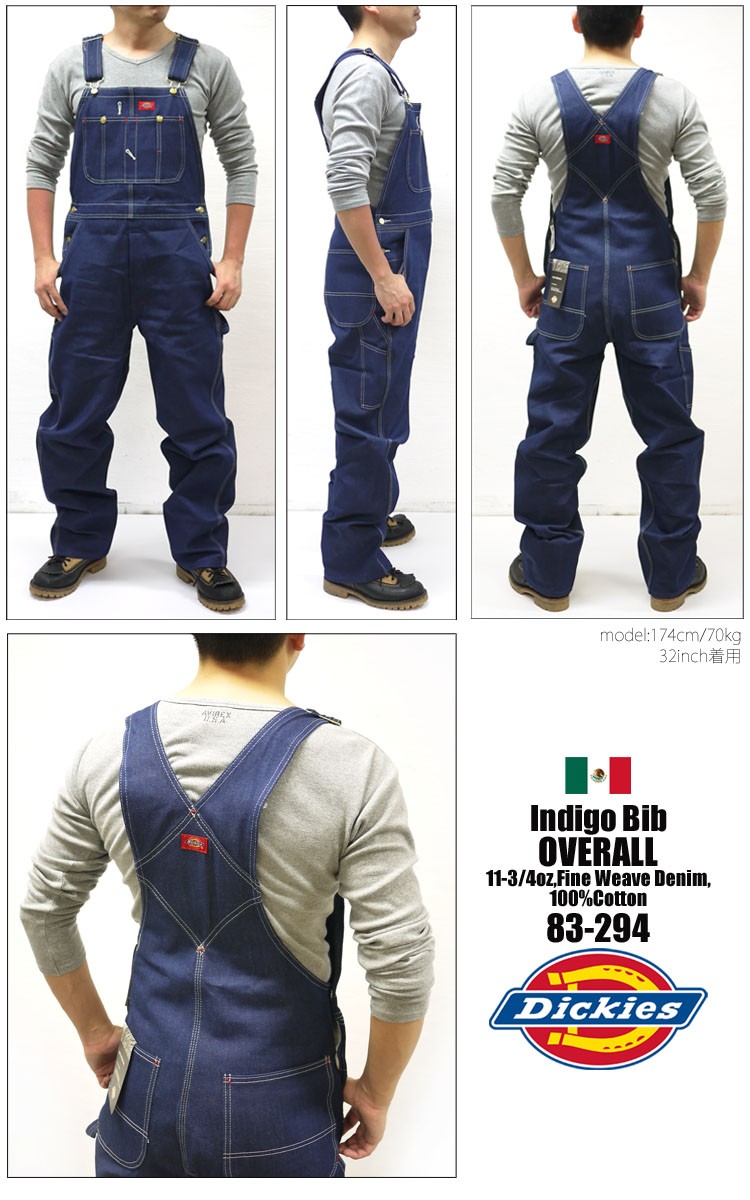 オーバーオール Dickies ディッキーズ 83-294 83294 Indigo-Blue DENIM