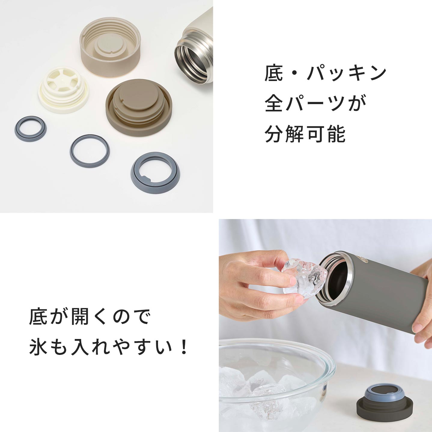 DOSHISHA（ドウシシャ） 水筒 底が外れる ゴリラの底ヂカラ 450ml