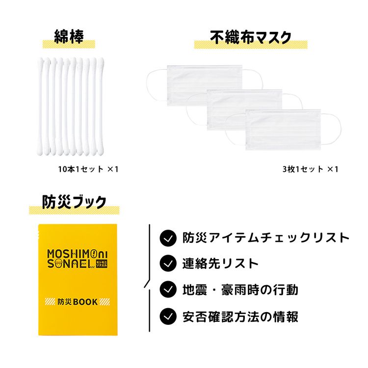 防災セット 1人用 モシモニソナエル 26点セット 避難セット 防災グッズ