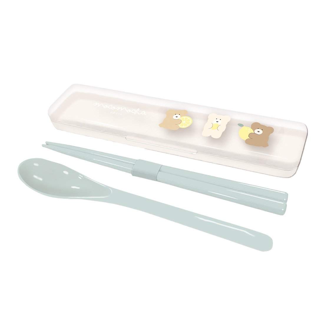 モコモカ　クリーム　弁当箱　箸　スプーン　巾着袋　セット　新品未使用 箸 スプーン セット 子供 小学生 ほっこりモコモカ コンビセット 食洗