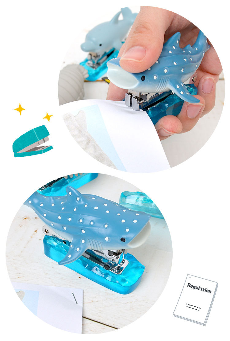 ホッチキス おしゃれ ホオジロザメ ジンベイザメ イルカ ペンギン グソクムシ インテリア おもしろ デスク用品 動物 人気激安 ステープラー 雑貨 かわいい