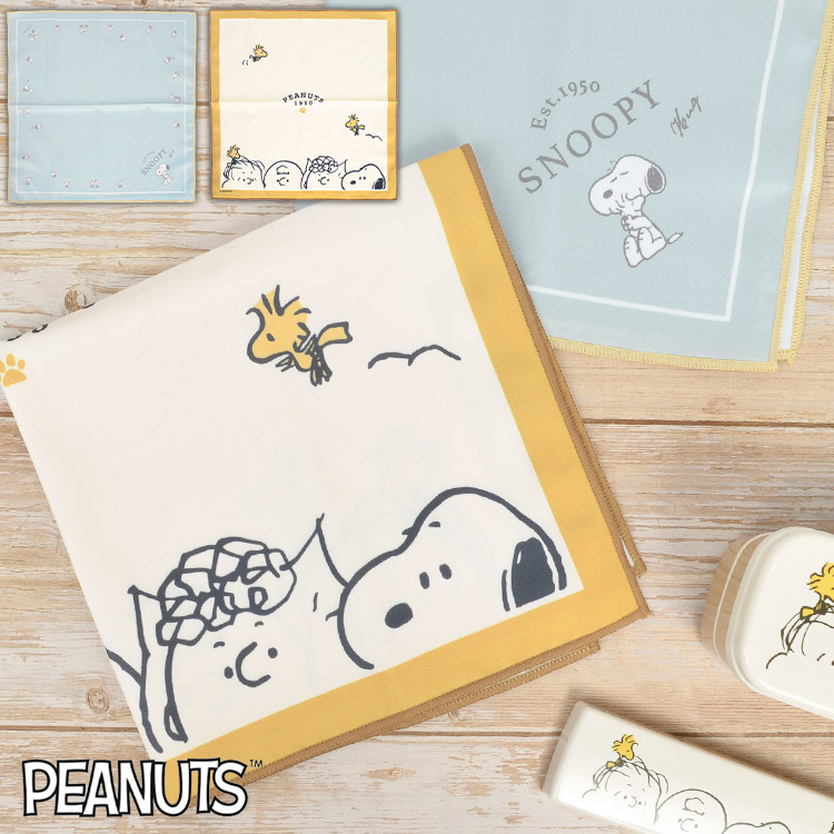 PEANUTS スヌーピー 大判ハンカチ ランチクロス コミック 柄 ⑩ くすみ