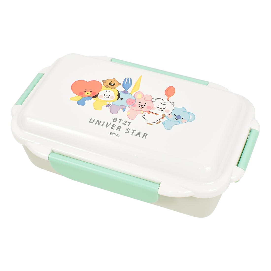 1段 弁当箱 500ml BT21 女子 お弁当箱 食洗機対応 レンジ対応 抗菌 日本製 大容量 ランチボックス 一段 仕切り かわいい おしゃれ  シンプル