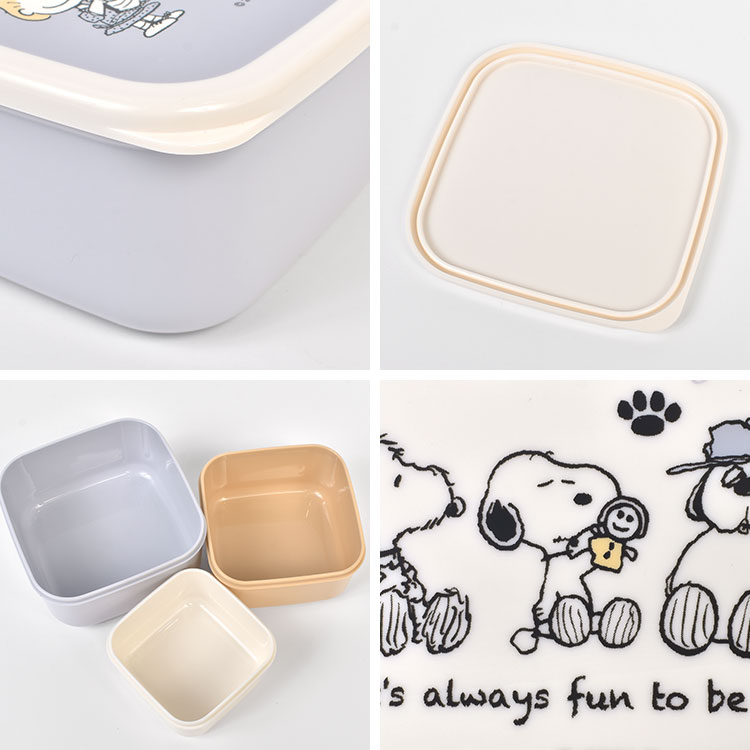 PLAZA スヌーピー 3P ランチハート ランチボックス お弁当箱 保存容器