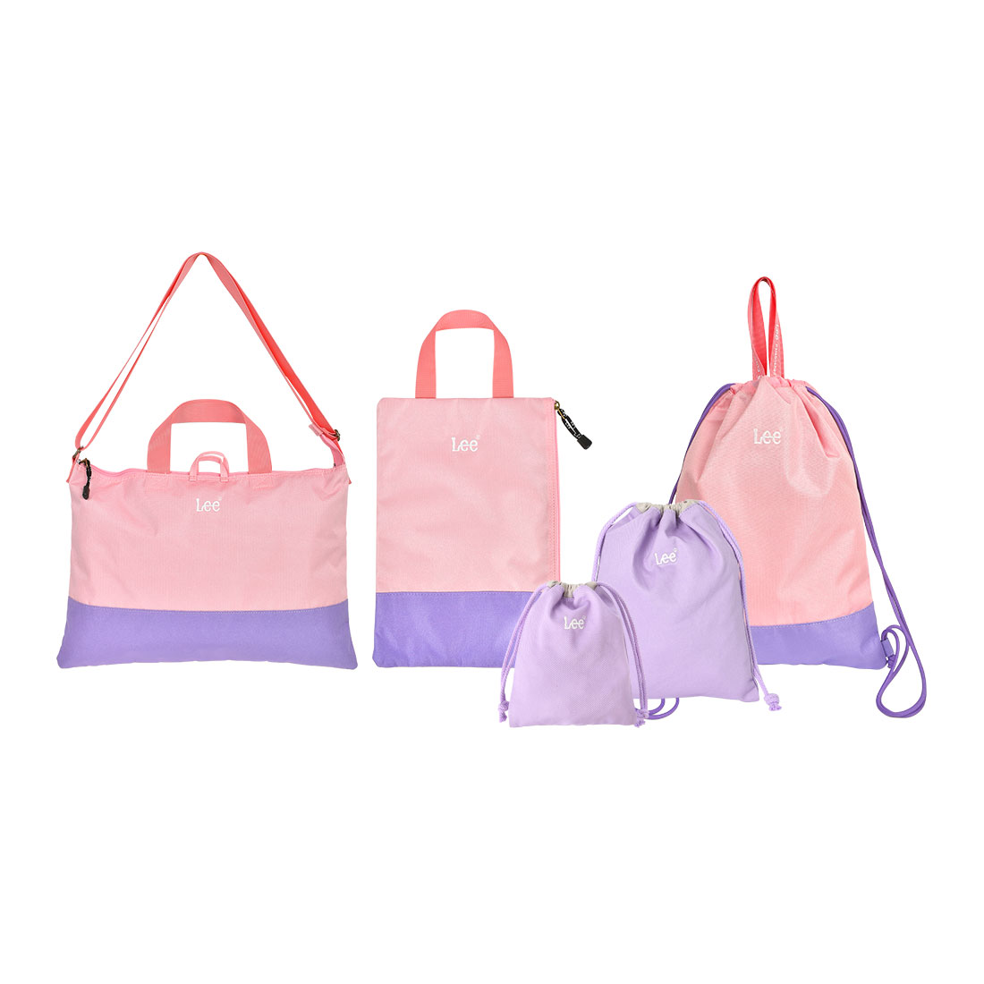 入園入学準備品5点セット＊ピンクドットパープル 入園入学準備品5点セット＊ピンクドットパープル - 手提げ