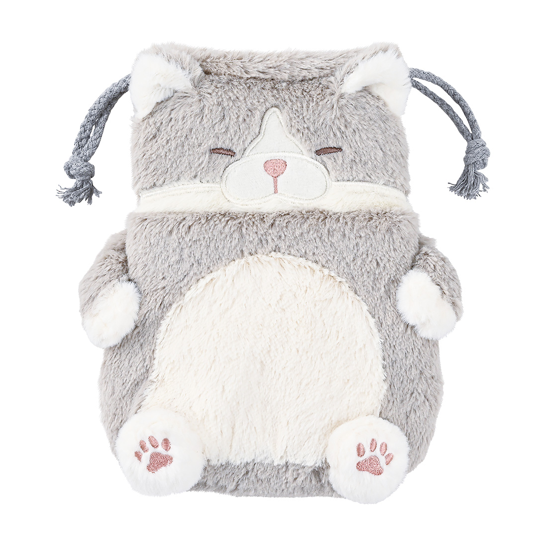 LivHeart ねこ肯定感 巾着 ぬいぐるみ巾着 猫 ねこ ポーチ 巾着