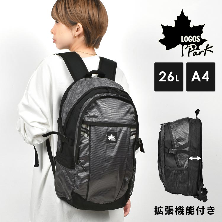 ASon ロゴ付き黒リュック W&.Day/Night リッカ スクエアリュック B4サイズ 15.6インチPC