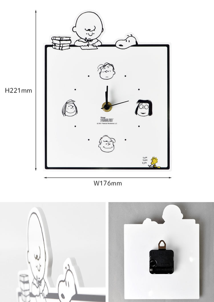 格安saleスタート 時計 壁掛け スヌーピー 壁掛け時計 掛け時計 シンプル アクリル レディース 軽い 黒 子供部屋 女子 モノクロ 女の子 インテリア 一人暮らし キッズ 白