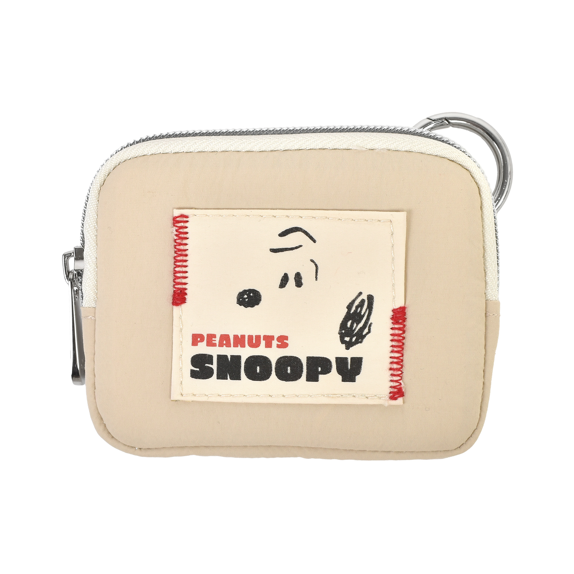 SNOOPY フラットポーチ カラビナ付き スヌーピー ポーチ 小物