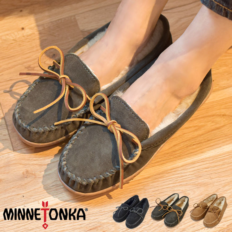 ミネトンカ シープスキン ハードソールモカシン MINNETONKA