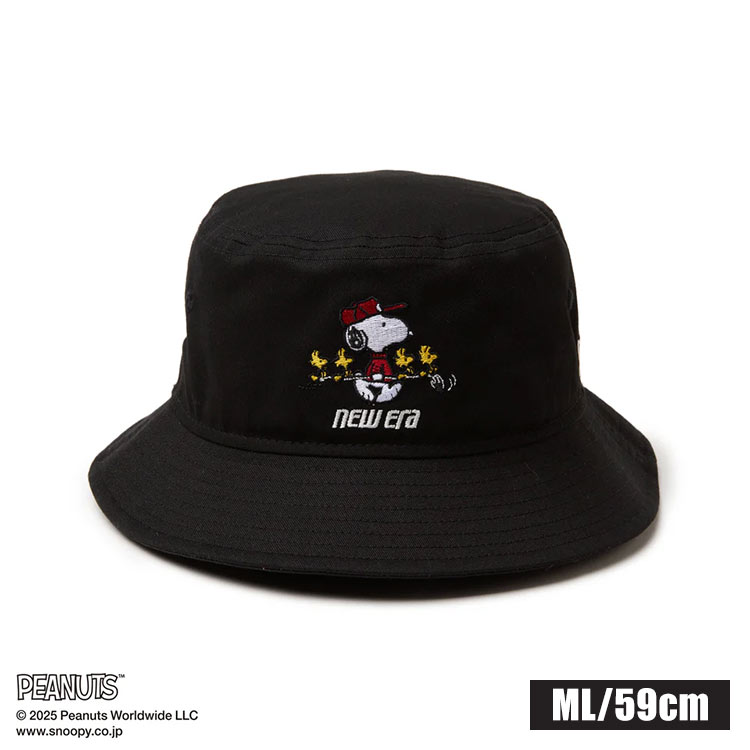 美品【ニューエラ×ピーエックスジー】限定コラボ ハット ゴルフ 黒ブラック×白 NEW ERA（ニューエラ） ゴルフ ハット スヌーピー コラボ バケット