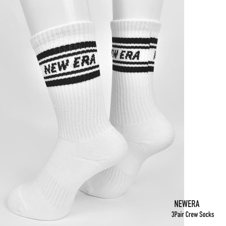 靴下 クルーソックス 3足組 ニューエラ NEWERA メンズ レディース