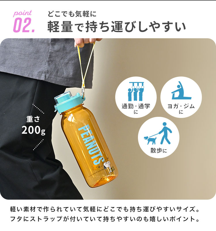 SNOOPY 水筒 クリアボトル スヌーピー ドリンクボトル 直飲み 1
