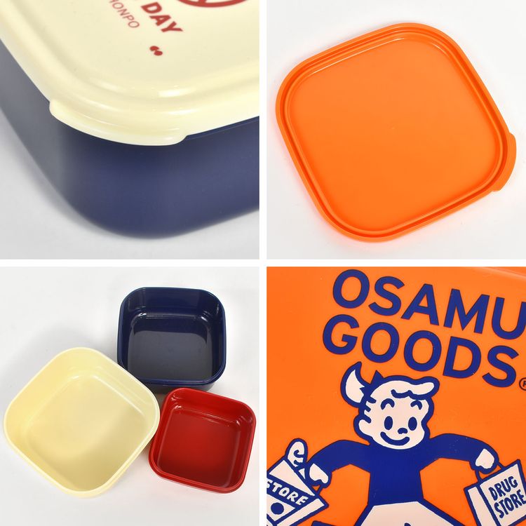廃盤　新品　日本製　おさむグッズ　シール容器　保存容器　6点セット OSAMU GOODS（オサムグッズ） 弁当箱 3個セット 入れ子 ランチボックス