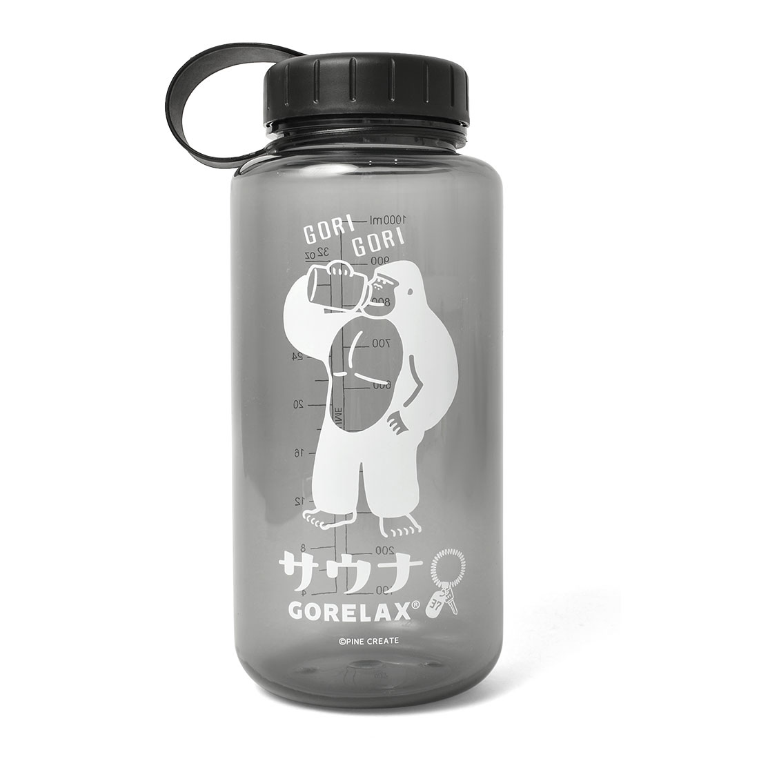 水筒 1l ウォーターボトル 1リットル 大容量 1000ml アウトドア クリアボトル 耐熱 ごリラックス かわいい おしゃれ マイボトル スポーツ  ジム サウナ ヨガ