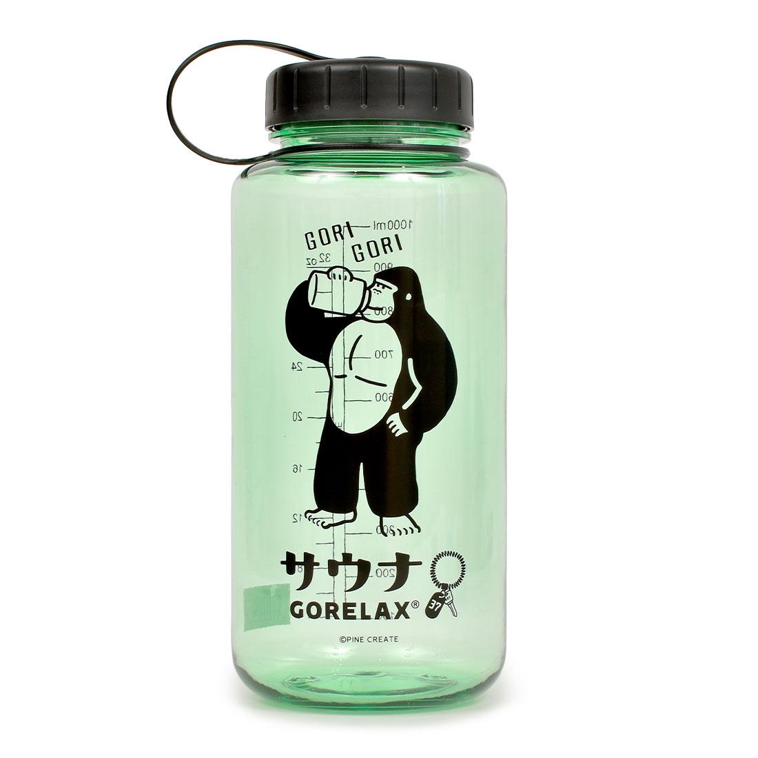 水筒 1l ウォーターボトル 1リットル 大容量 1000ml アウトドア クリアボトル 耐熱 ごリラックス かわいい おしゃれ マイボトル スポーツ ジム サウナ ヨガ | パイン・クリエイト | 03