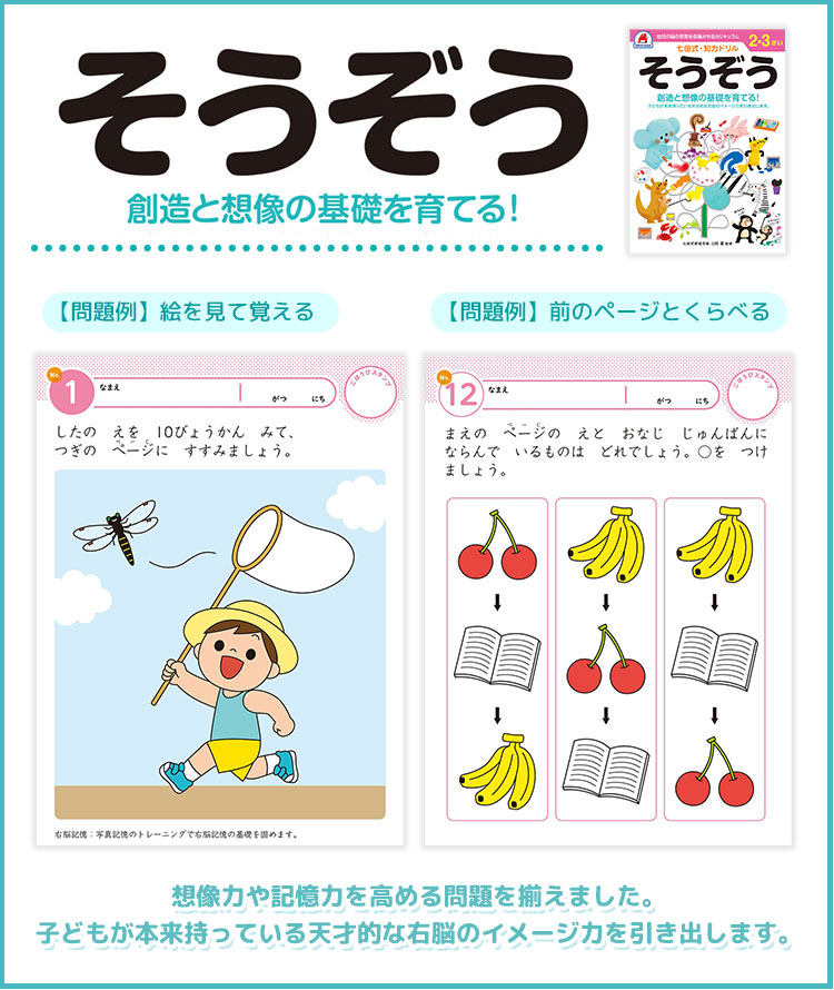 楽天市場】選べる5冊セット 七田式 知力ドリル 2・3さい 送料