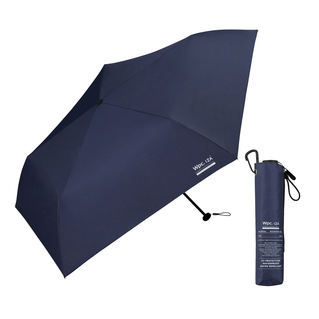 日傘 折りたたみ 完全遮光 メンズ wpc IZA 折り畳み 遮光率100% 55cm UVカット コンパクト 軽量 スリム 晴雨兼用 超撥水 男性 紫外線対策 遮熱 無地 送料無料 | Wpc. | 03