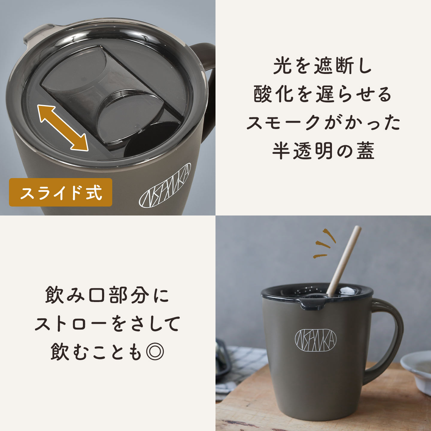 Y's（ワイズ） マグカップ 蓋付き セラミック nosanka ノサンカ 保温