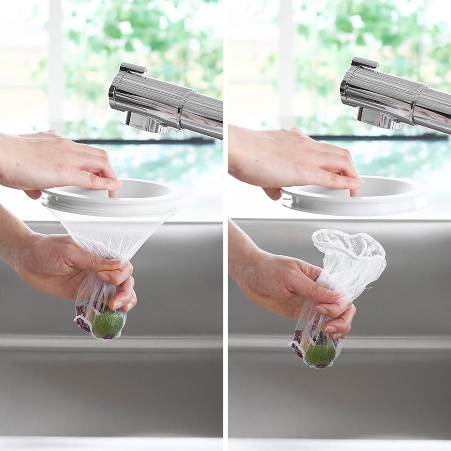 tower 水切りネットホルダー付き排水口カバー 山崎実業 タワー 1311