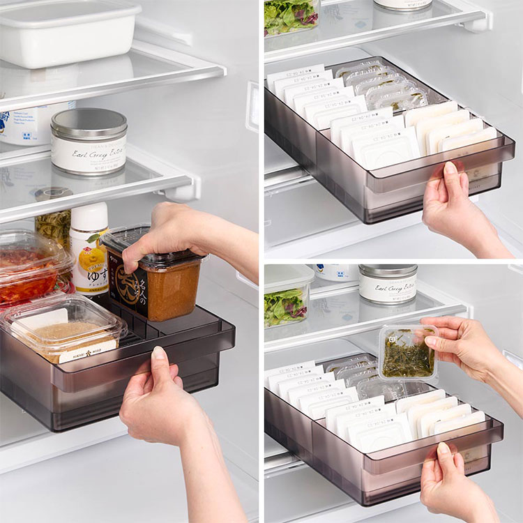 tower 冷蔵庫中収納ケース L 仕切り付き 山崎実業 タワー 収納ケース