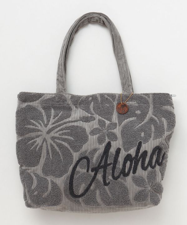 ラストサマーセール未使用保管品☆刺繍入りロゴ☆レオナールフード付きオールインワン トートバッグ ハワイアン アロモンストート オシャレ ALOHA おでかけ