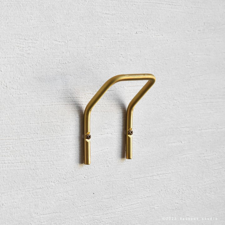 フック 真鍮 壁 おしゃれ ren brass ワイドU字フック ブラス 壁掛け