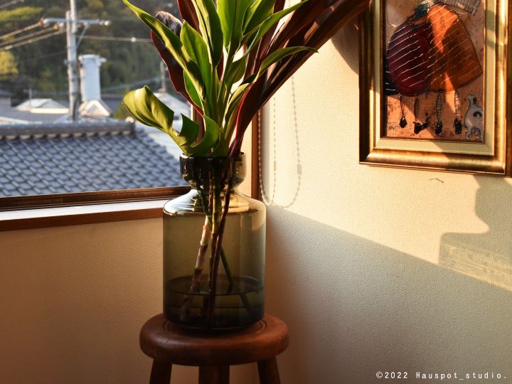 爽快感のあるバブルがガラスに閉じ込められたナチュラルテイストの花瓶｜バブルフラワーベース