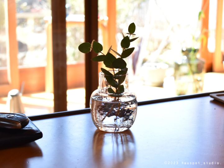 花瓶 一輪挿し おしゃれ 青 クリアSサイズ：約8.0cm丸×高さ9.5cm（口径