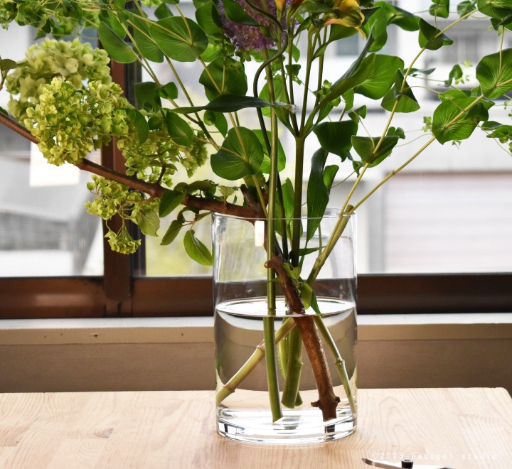 ガラスベース 枝物 円柱 丸型シリンダーベース model 1522サイズ：直径