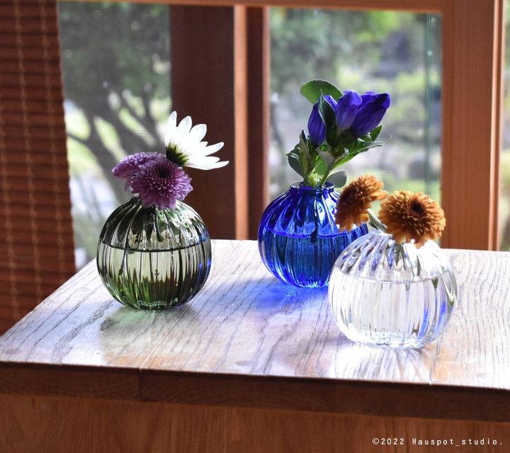 陶器 手付き 花器 フラワーベース ブルー フラワーベース ミニサイズ 手のひらサイズ 花器 一輪挿し モール M