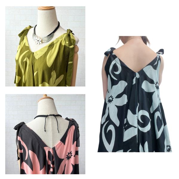 ハワイアンワンピース ロングワンピース 花 ティアレ リゾート