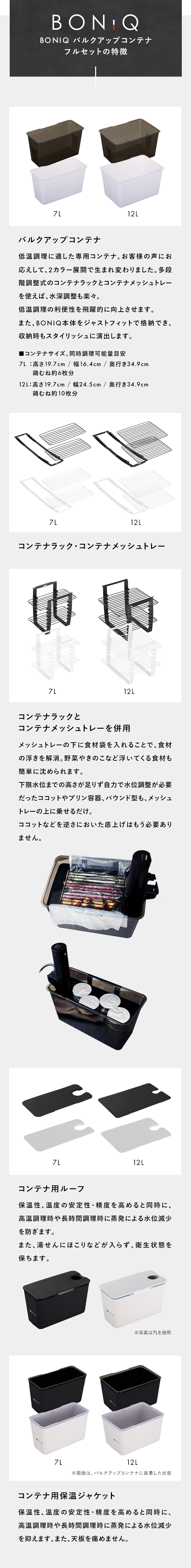 BONIQ バルクアップコンテナ フルセットの特徴　バルクアップコンテナ コンテナラック・コンテナメッシュトレー コンテナラックとコンテナメッシュトレーを併用 コンテナ用ルーフ コンテナ用保温ジャケット