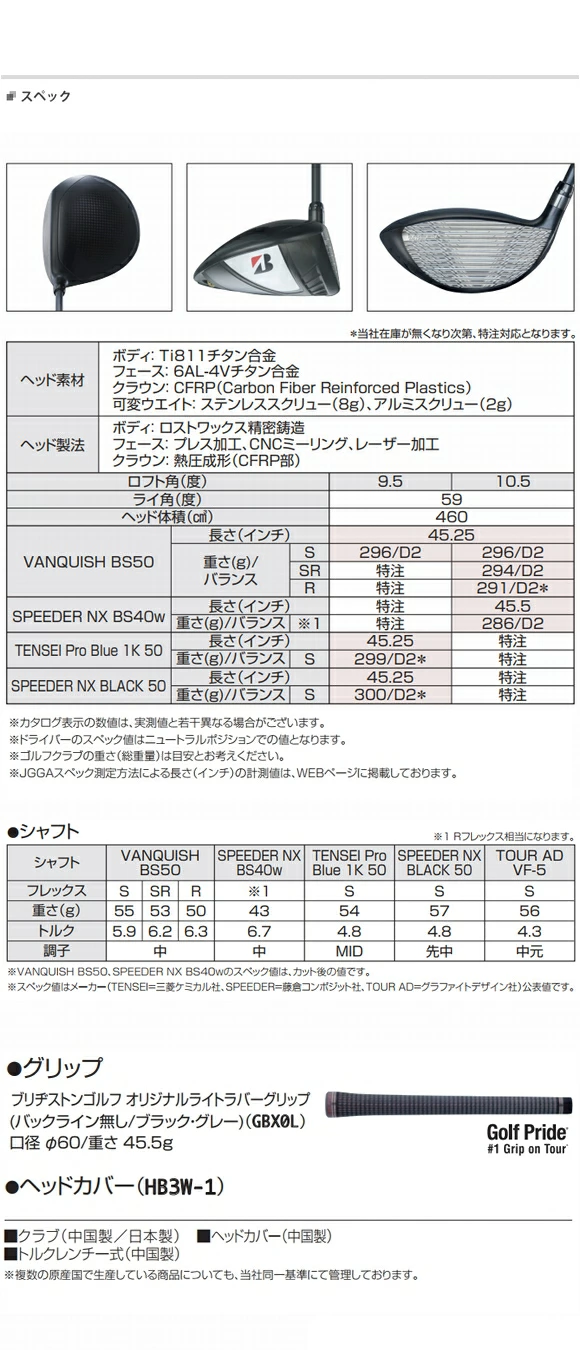 BRIDGESTONE ドライバー B2 HT ベンタスブルー　ベルコア５R BRIDGESTONE GOLF ブリヂストン B2 HT ドライバー 日本正規品