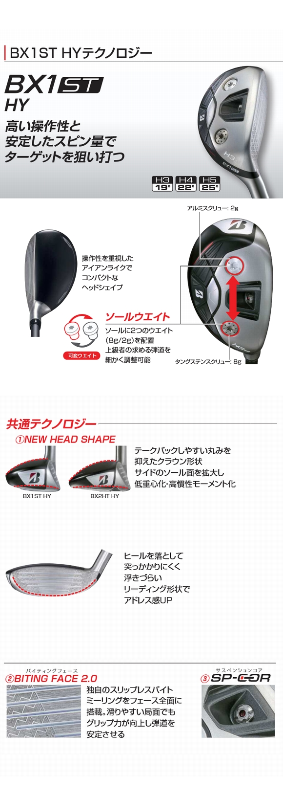 BRIDGESTONE GOLF ブリヂストン BX1 ST HY ハイブリッド