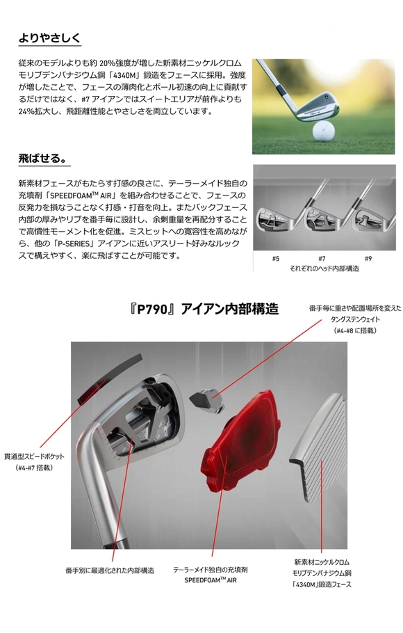 TaylorMade テーラーメイド P790 アイアンセット5本組(#6-PW
