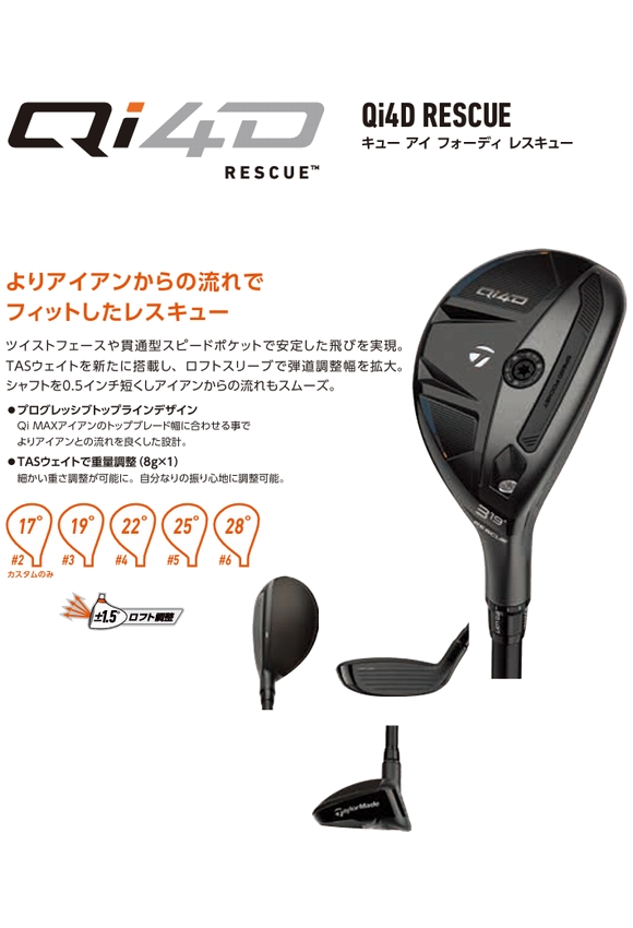 TaylorMade（テーラーメイド） Qi4D レスキュー ユーティリティ 日本