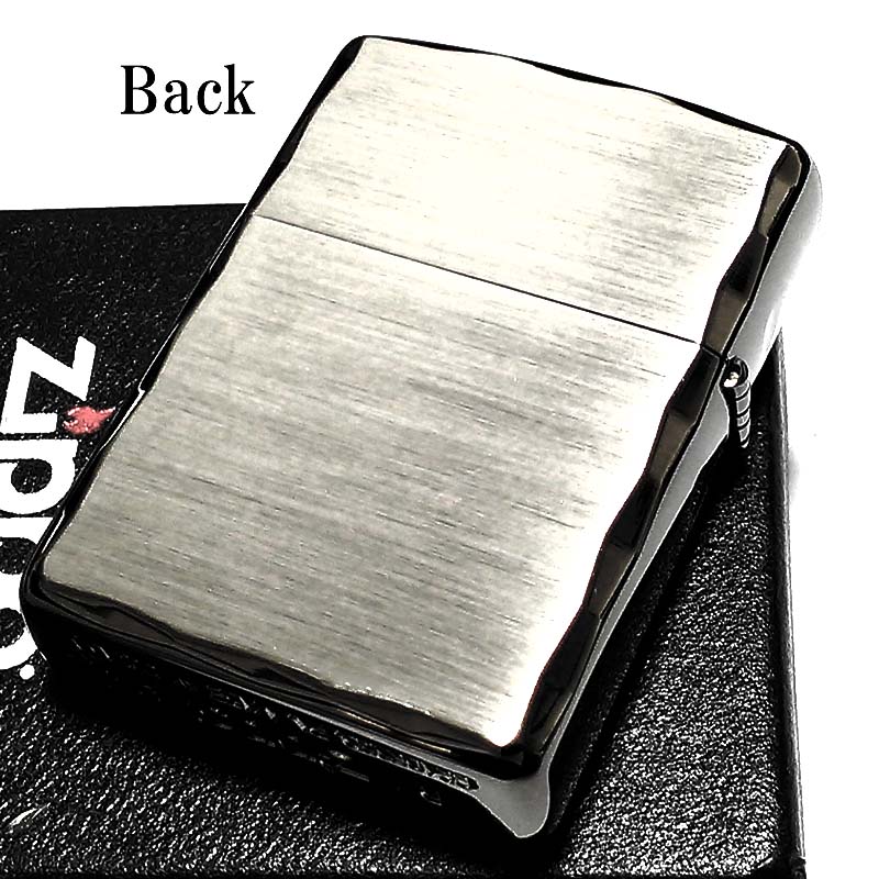 ZIPPO ライター アーマー ジッポ ロゴ シルバーサテン＆ブラック