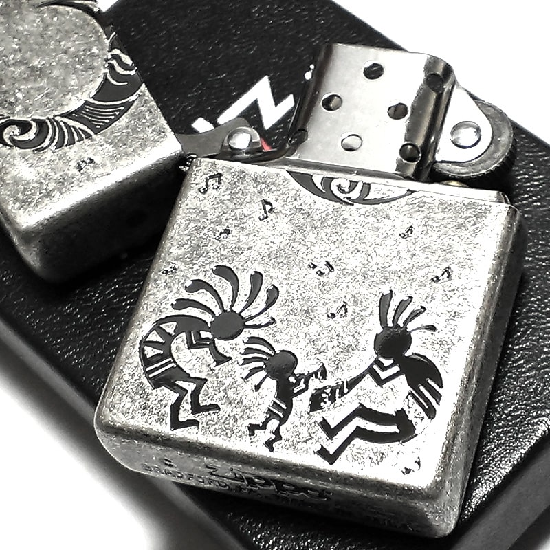 早割クーポン！ ZIPPO シルバー 古美仕上げ お守り ライター ジッポ 月 ココペリ その他