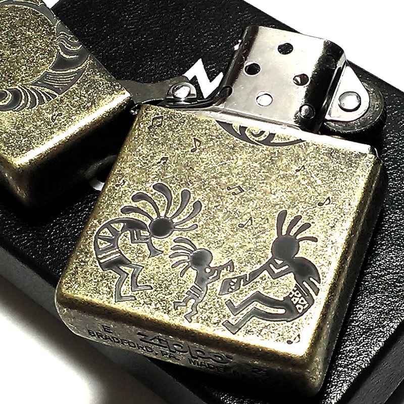 国内外の人気が集結 お守り ココペリ ライター ZIPPO ジッポ 彫刻 月 ブラスイブシ その他