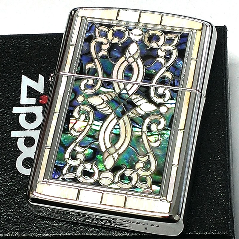 ZIPPO アーマー シェル ヘリテージ 重厚 天然貝象嵌 ホワイト シェル