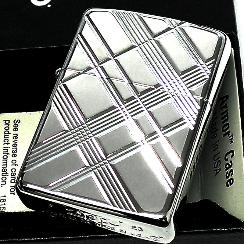 ZIPPO ライター 限定100個生産 ジッポ アーマー ダイヤモンドX V刃彫刻 