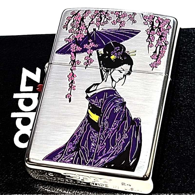 ZIPPO（ジッポー） 和柄 芸者 藤色 ジッポ ライター 枝垂桜 日本