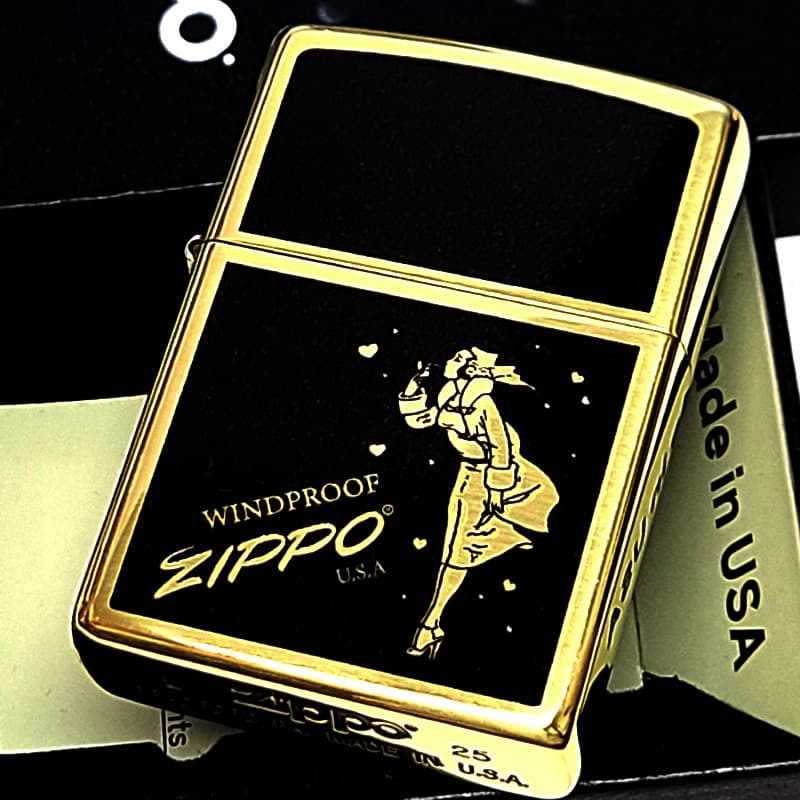 ZIPPO（ジッポー） ウインディハート ブラス×ブラック ジッポ Windy