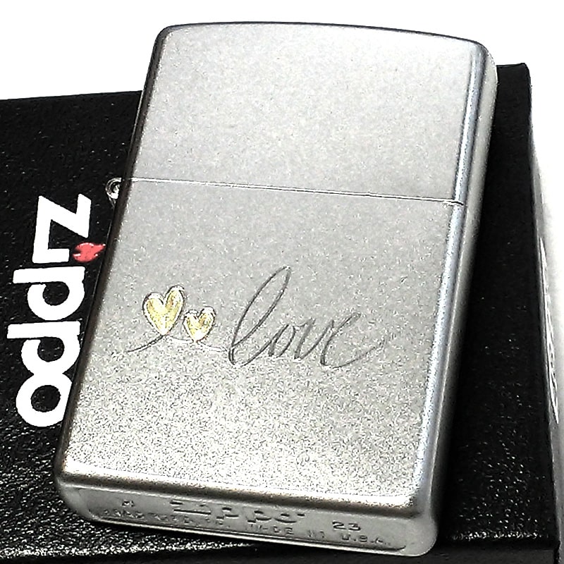 ZIPPO ライター love ハート ジッポ シルバー かわいい シンプル ラブ