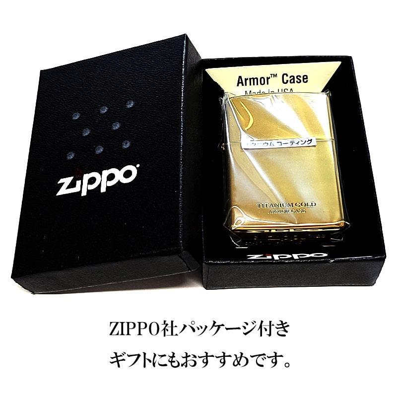 ZIPPO（ジッポー） ライター アーマー ロゴ ゴールド チタン加工 金